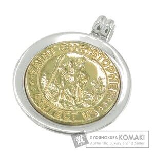 Tiffany Co St Christopher Pendant Top Silver Yellow Gold